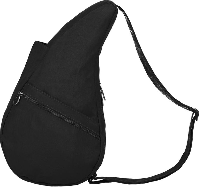 AmeriBag 15" Nylon Healthy Back Bag Ergonomic Crossbody Sling for Everyday Use, Travel & Walking Comfort (Black) - Image 4